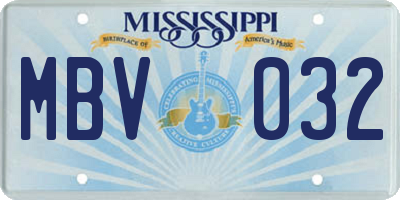 MS license plate MBV032