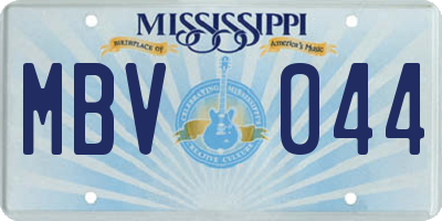 MS license plate MBV044
