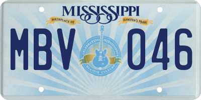 MS license plate MBV046