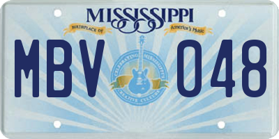 MS license plate MBV048