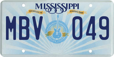 MS license plate MBV049