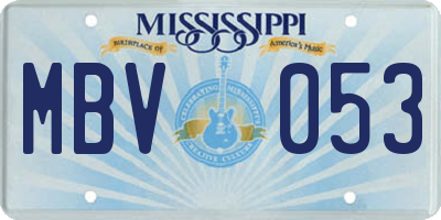 MS license plate MBV053