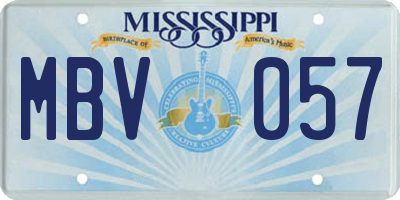 MS license plate MBV057