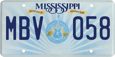 MS license plate MBV058