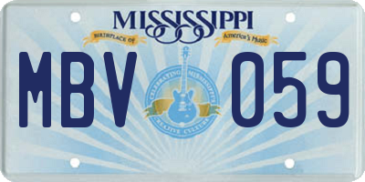 MS license plate MBV059