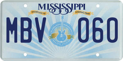MS license plate MBV060