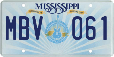 MS license plate MBV061