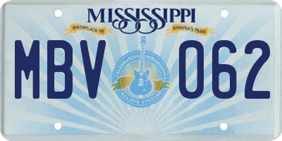 MS license plate MBV062