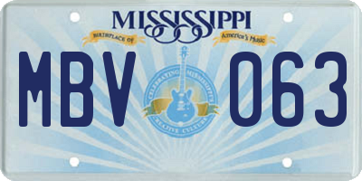 MS license plate MBV063