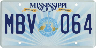 MS license plate MBV064