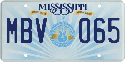 MS license plate MBV065