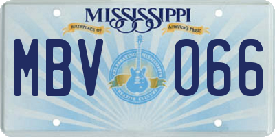 MS license plate MBV066