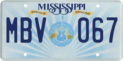 MS license plate MBV067