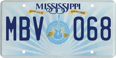MS license plate MBV068