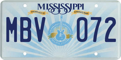 MS license plate MBV072
