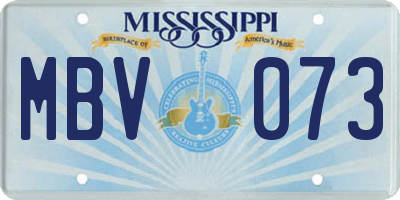 MS license plate MBV073