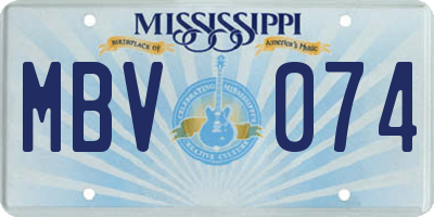 MS license plate MBV074