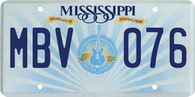 MS license plate MBV076