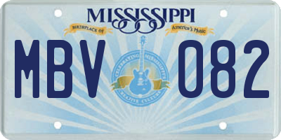 MS license plate MBV082