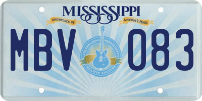 MS license plate MBV083