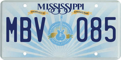 MS license plate MBV085
