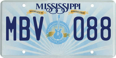MS license plate MBV088
