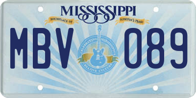 MS license plate MBV089
