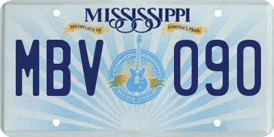 MS license plate MBV090