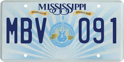 MS license plate MBV091