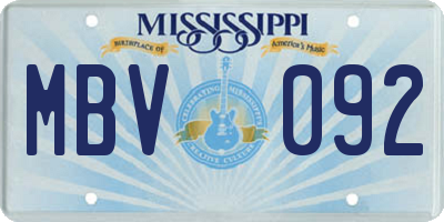 MS license plate MBV092