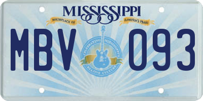 MS license plate MBV093