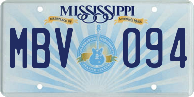 MS license plate MBV094