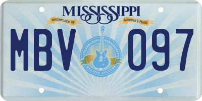 MS license plate MBV097
