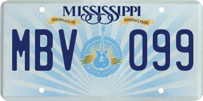 MS license plate MBV099