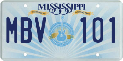 MS license plate MBV101