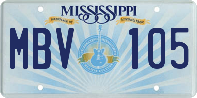 MS license plate MBV105