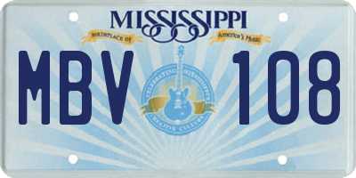 MS license plate MBV108