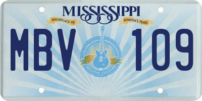 MS license plate MBV109
