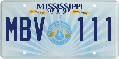 MS license plate MBV111