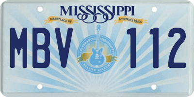 MS license plate MBV112