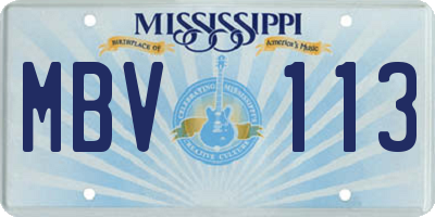 MS license plate MBV113