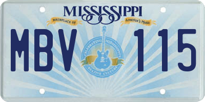 MS license plate MBV115