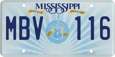 MS license plate MBV116