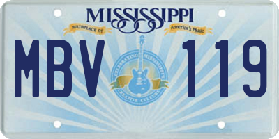 MS license plate MBV119