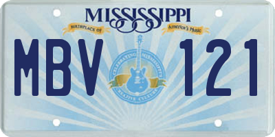 MS license plate MBV121