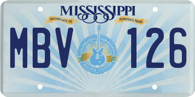 MS license plate MBV126