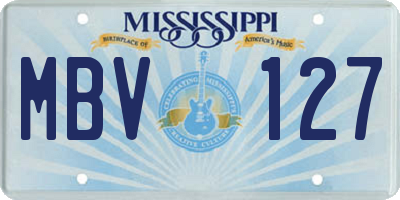 MS license plate MBV127