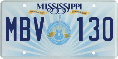 MS license plate MBV130