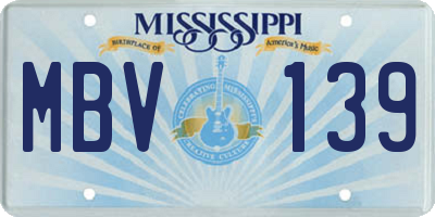 MS license plate MBV139