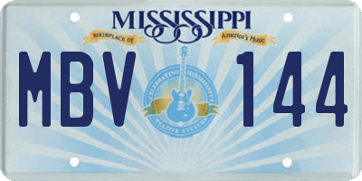 MS license plate MBV144